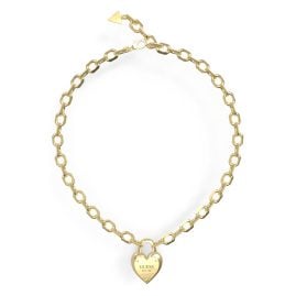 Guess JUBN04268JWYGT Women's Necklace Heart Lock Chain Gold Tone