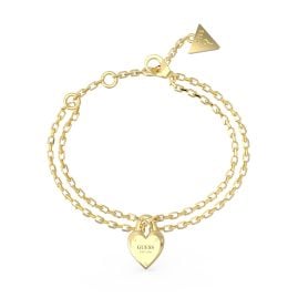 Guess JUBB04211JWYG Women's Bracelet Heart Lock Gold Tone