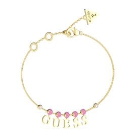 Guess JUBB04224JWYGPK Women's Bracelet Gold Tone/Pink