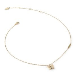 Guess JUBN04107JWYG Women's Necklace Pave Butterfly Gold Tone