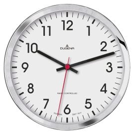 Dugena 4460655 Radio-Controlled Wall Clock Low Noise White