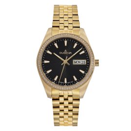 Dugena 4461082 Ladies' Watch with Diamonds Venetia Stone Black/Gold