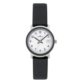 Dugena 4298403 Damen-Armbanduhr Lederband Schwarz Nero