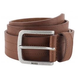 BOSS 50471307-210 Men's Leather Belt Jor Medium Brown