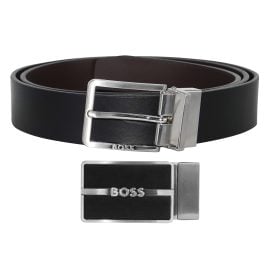 Boss 50481183-002 Men's Reversible Leather Belt Black/Brown Glor-Leth