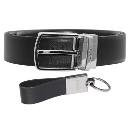 Boss 50486964-002 Gift Set Men's Belt and Keychain Black Gilbel