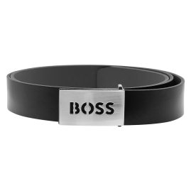 Boss 50486746-001 Men's Belt Black Leather Icon-Cut