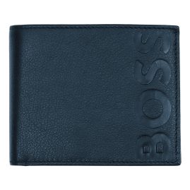 Boss 50470770-402 Men's Wallet Dark Blue Leather Big BB Trifold