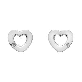 Hot Diamonds DE616 Damen-Ohrringe Herz Ohrstecker Silber mit Diamant