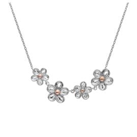 Hot Diamonds DN140 Damen-Halskette Vergissmeinnicht Blüten Silber