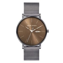 Jacob Jensen 168 Men's Quartz Watch Titanium with Mesh Strap Mocha