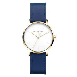 Jacob Jensen 176 Damenuhr Quarz Titan Blau/Goldfarben