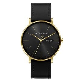 Jacob Jensen 165 Men's Watch Titanium Quartz Black/Gold Tone