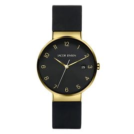 Jacob Jensen 185 Men's Watch Titanium Quartz Black/Gold Tone