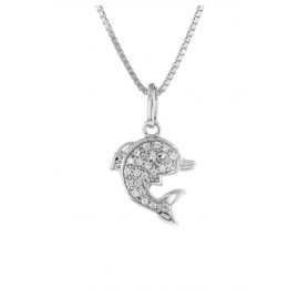 trendor 48801 Halskette für Frauen mit Delfin-Anhänger 925 Silber