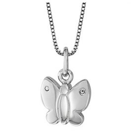 trendor 49112 Silber Kinder-Halskette Schmetterling