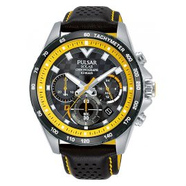 Pulsar PZ5115X1 Rally Men's Watch Solar Chronograph Black/Yellow