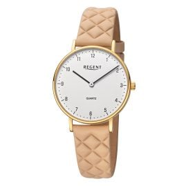 Regent BA-854 Damenuhr Quarz Beige/Goldfarben
