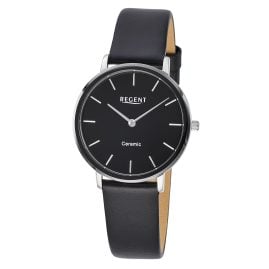 Regent F1585 Damenuhr Edelstahl Keramik Schwarz Ø 34 mm