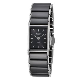 Regent F1583 Damenuhr Edelstahl/Keramik Schwarz