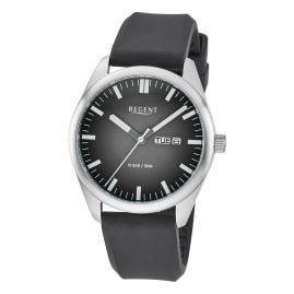 Regent F-1590 Men's Wristwatch Easy To Read Steel/Black