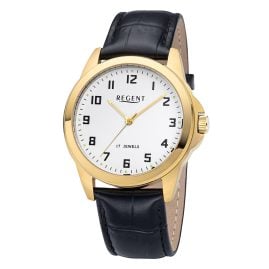 Regent F-1631 Herrenuhr Handaufzug Schwarz/Goldfarben