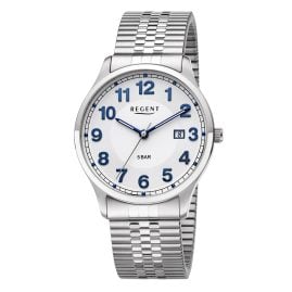 Regent F-1573 Men's Wristwatch with Elastical Strap Easily Readable