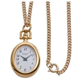 Regent P-780 Pendant Watch with Chain Gold Tone