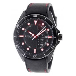 Regent 03R12GL01-D Men's Watch Black/Red 10 bar