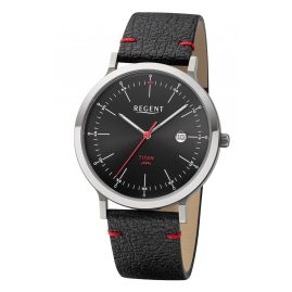 Regent BA-703 Herren-Armbanduhr Titan Schwarz
