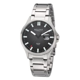 Regent 11150778 Men's Wristwatch 10 Bar Steel/Black