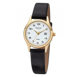 Regent F-835 Women's Watch Gold Tone with Leather Strap