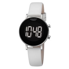 Regent 12111341 Digital Wristwatch for Ladies White/Steel