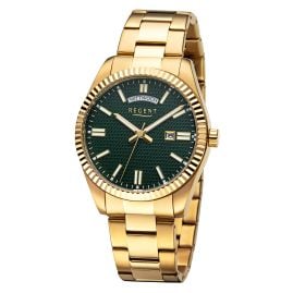 Regent 11140162 Men's Wristwatch Gold Tone/Green