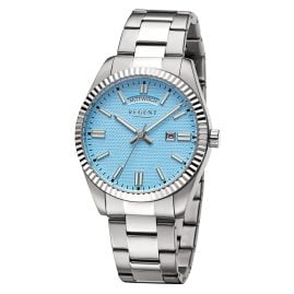 Regent 11150781 Men's Wristwatch Steel/Light Blue