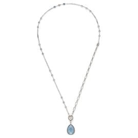 Leonardo 024934 Damen-Halskette Set Vicky Edelstahl/Blau 50 cm Clip & Mix