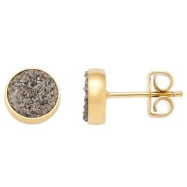 Leonardo E025208 Women's Agate Stud Earrings Odelle Gold Tone