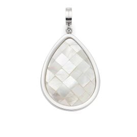 Leonardo 026346 Damen-Anhänger Ira Silberfarben/Weiß Clip & Mix