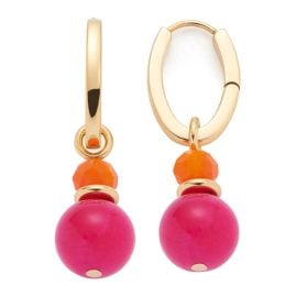 Leonardo 026889 Damen-Ohrringe Creolen Solera gold pink
