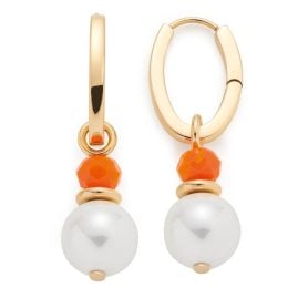 Leonardo 026890 Damen-Ohrringe Creolen Selora gold weiß