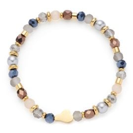 Leonardo 026910 Damen-Armband Sylvie Goldfarben/Nachtblau/Grau