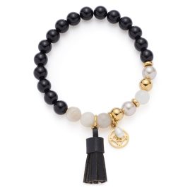 Leonardo 026956 Armband für Damen Eve Schwarz/Weiß