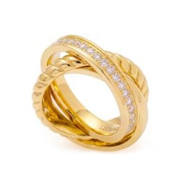 Leonardo 02712 Ring für Damen Vera Goldfarben mit Zirkonia