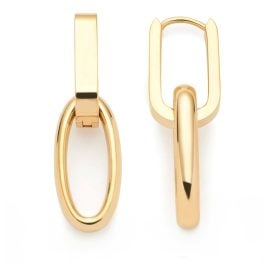 Leonardo 024268 Women's Hoop Earrings Mathilde Gold Tone Stainless Steel