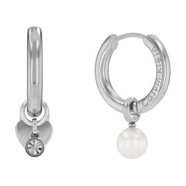 CALVIN KLEIN 35700001 Women's Hoop Earrings Set with 3 Charms Stainless Steel