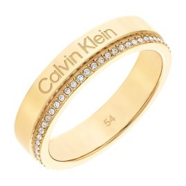 CALVIN KLEIN 35000201 Women's Ring Gold Plated Stainless Steel Timeless