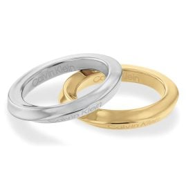 CALVIN KLEIN 35000330 Women's Ring Set Two-Colour Twisted Ring