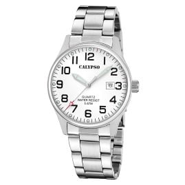 Calypso K5860/1 Herrenarmbanduhr Quarz Stahl/Weiß