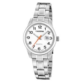 Calypso K5873/1 Damenuhr Quarz Stahl/Weiß