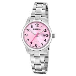 Calypso K5873/2 Damenuhr Quarz Stahl/Rosafarben